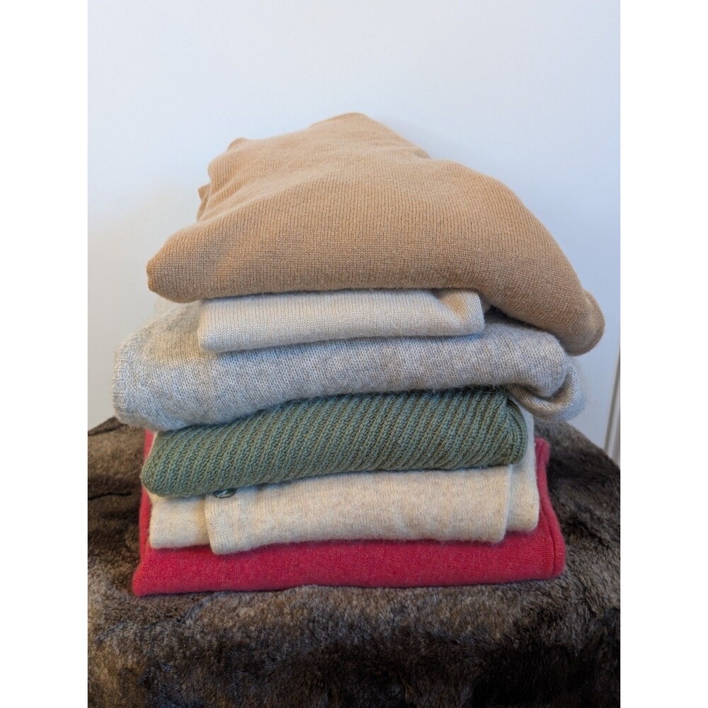 Lot 6 100% Cashmere Sweaters Cutter Crafters Repurpose DIY Upcycle Scrap Holes